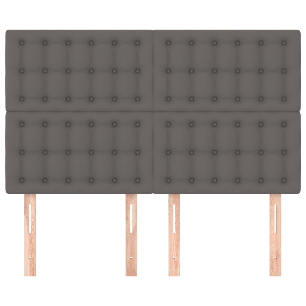 Tăblii de pat, 4 buc, gri, 72x5x78/88 cm, piele ecologică GartenMobel Dekor