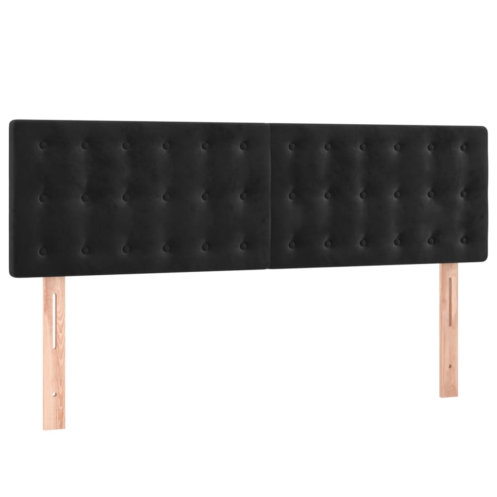 Pat box spring cu saltea, negru, 140x190 cm, catifea GartenMobel Dekor