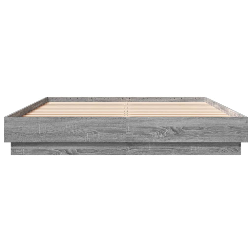 Cadru de pat, gri sonoma, 150x200 cm, lemn prelucrat GartenMobel Dekor