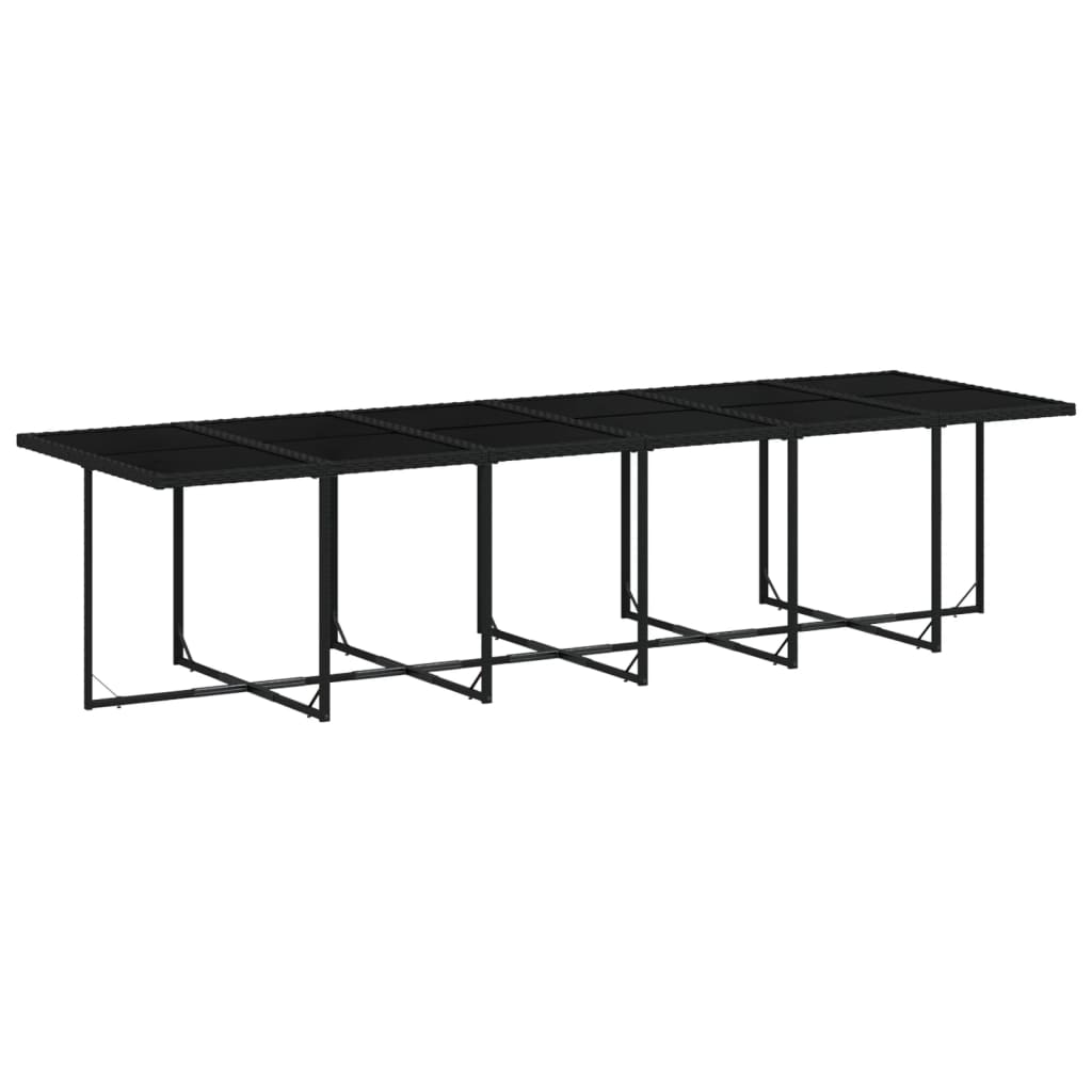 Set mobilier de grădină cu perne, 13 piese, negru, poliratan GartenMobel Dekor