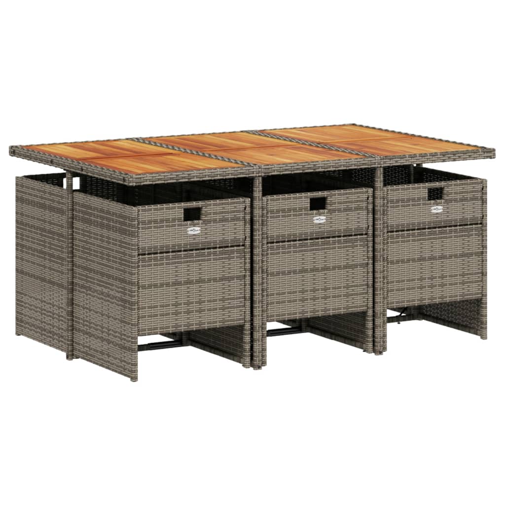Set mobilier de grădină cu perne, 7 piese, gri, poliratan GartenMobel Dekor