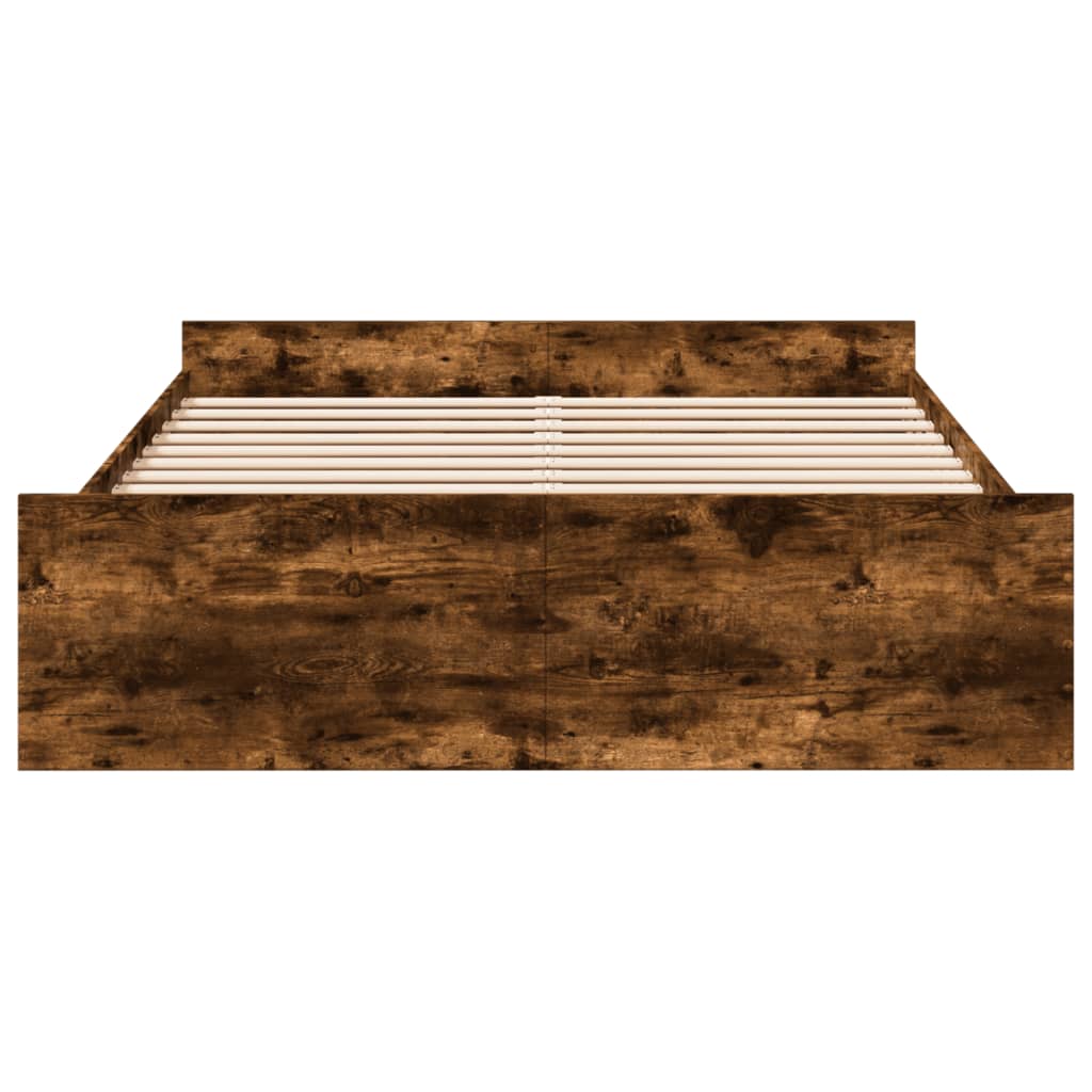 Cadru de pat cu sertare stejar fumuriu 160x200cm lemn prelucrat GartenMobel Dekor