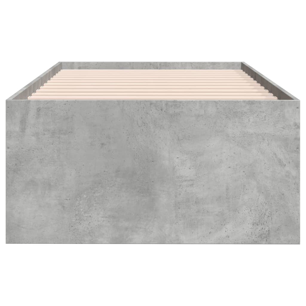 Cadru pat de zi cu sertare gri beton 100x200 cm lemn prelucrat GartenMobel Dekor