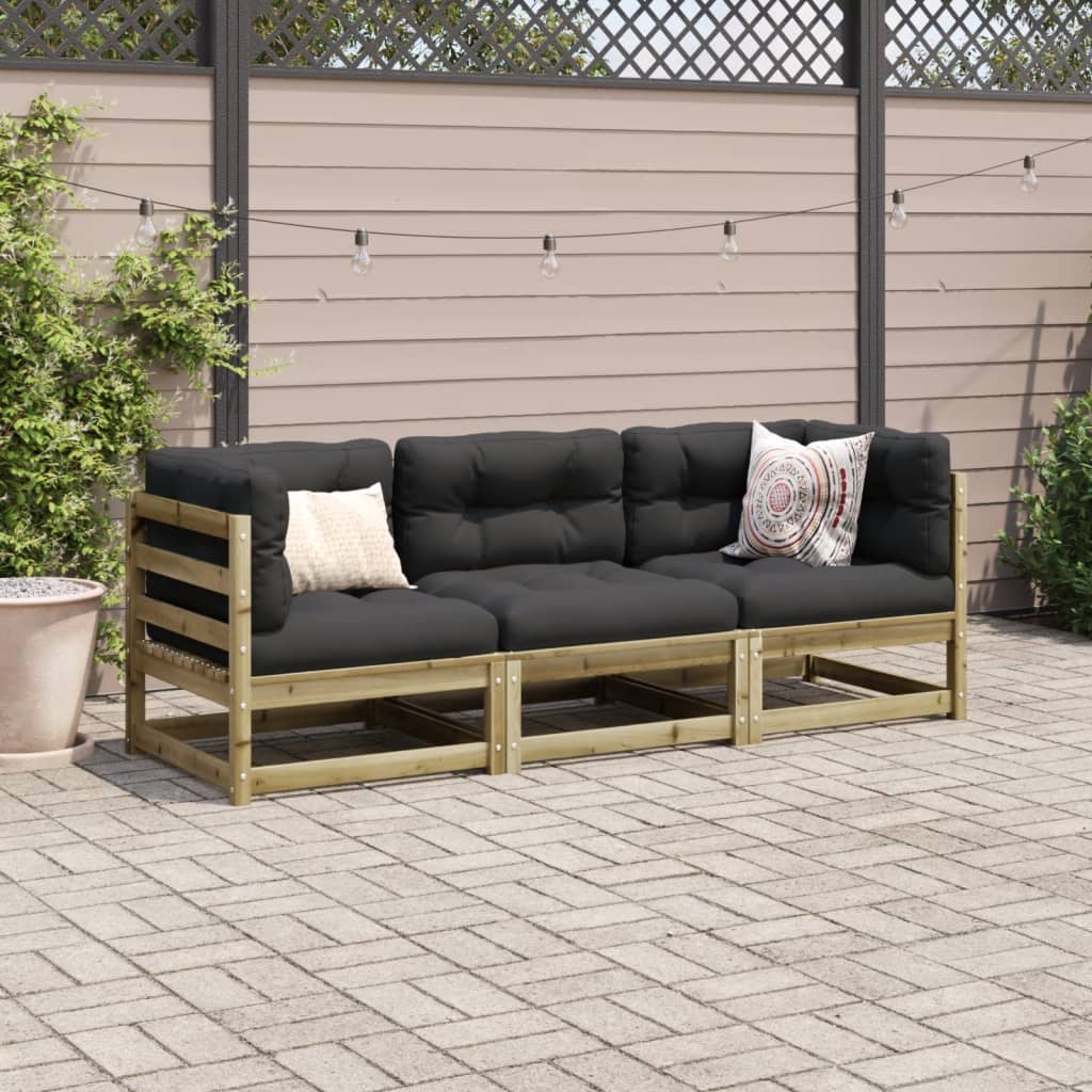 Set mobilier de grădină cu perne, 5 piese, lemn de pin tratat GartenMobel Dekor