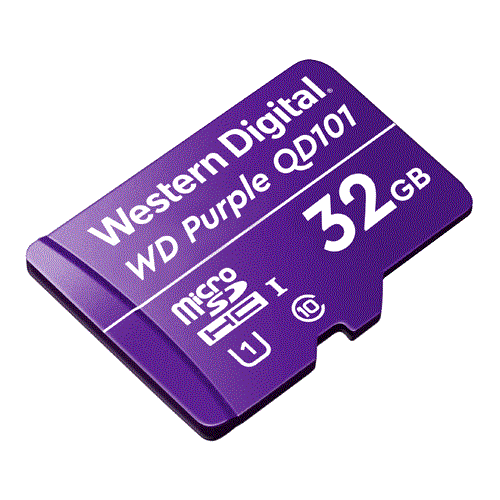 Card MicroSD 32GB'seria Purple Ultra Endurance - Western Digital WDD032G1P0C SafetyGuard Surveillance
