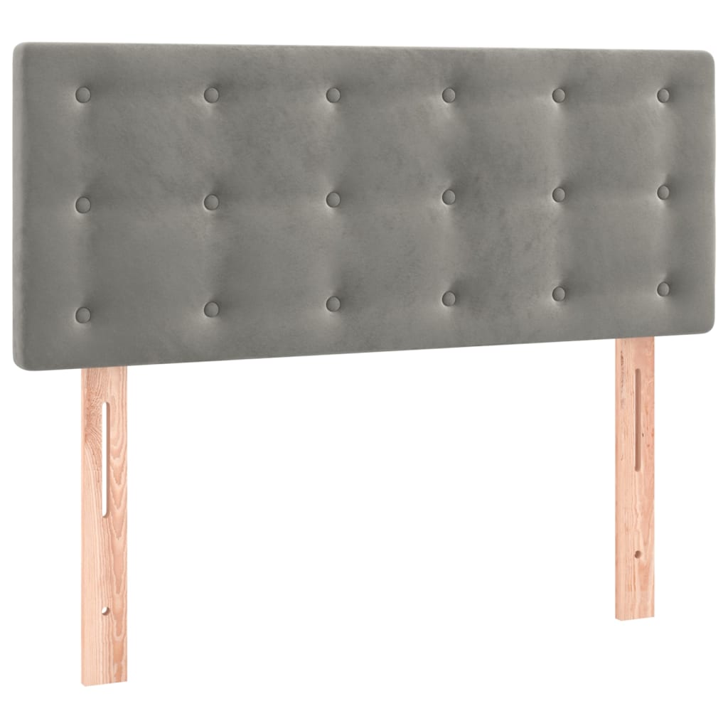 Pat box spring cu saltea, gri deschis, 120x200 cm, catifea GartenMobel Dekor