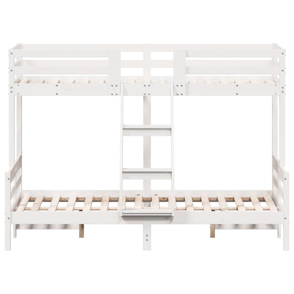 Pat supraetajat, 80x200/120x200 cm, alb, lemn masiv de pin GartenMobel Dekor
