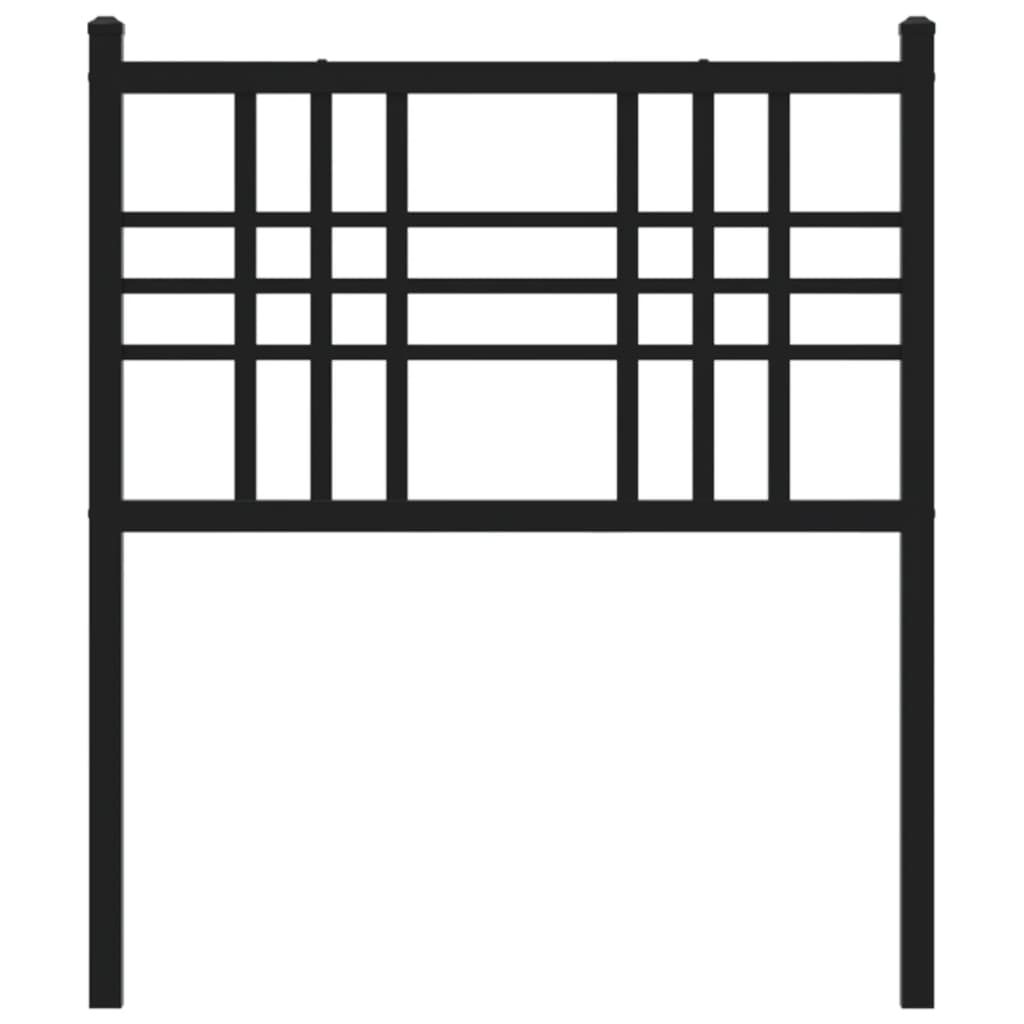 Tăblie de pat metalică, negru, 75 cm GartenMobel Dekor