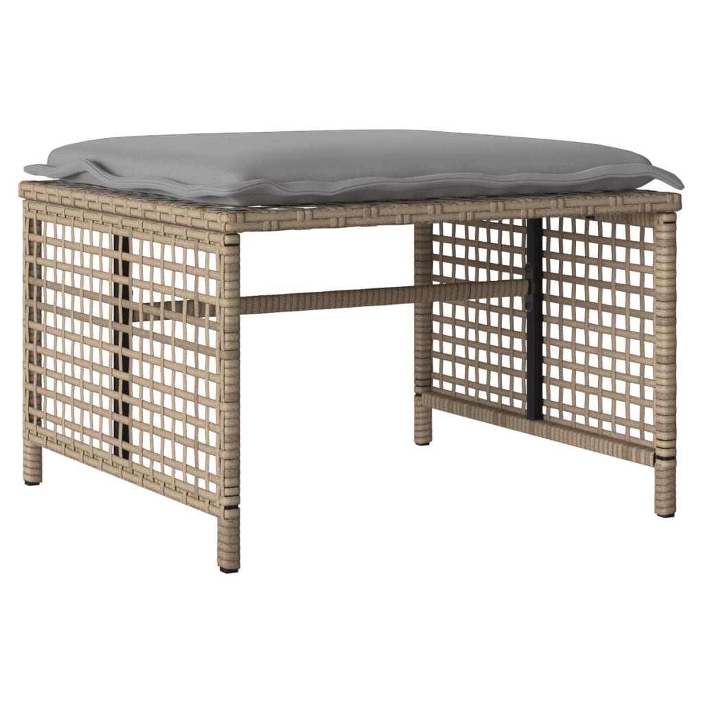 Set canapele de grădină cu perne, 4 piese bej, poliratan/sticlă GartenMobel Dekor