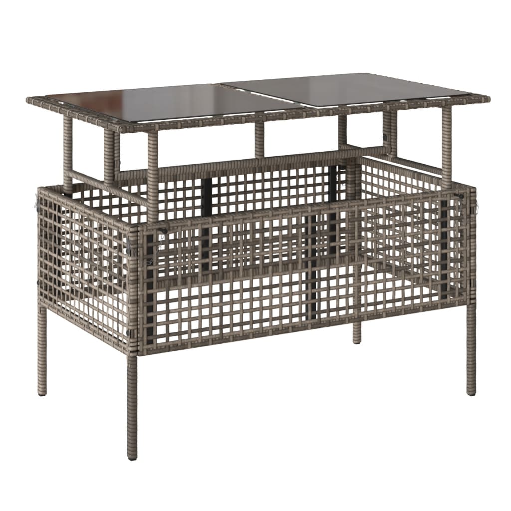 Set canapele de grădină cu perne, 4 piese gri, poliratan/sticlă GartenMobel Dekor