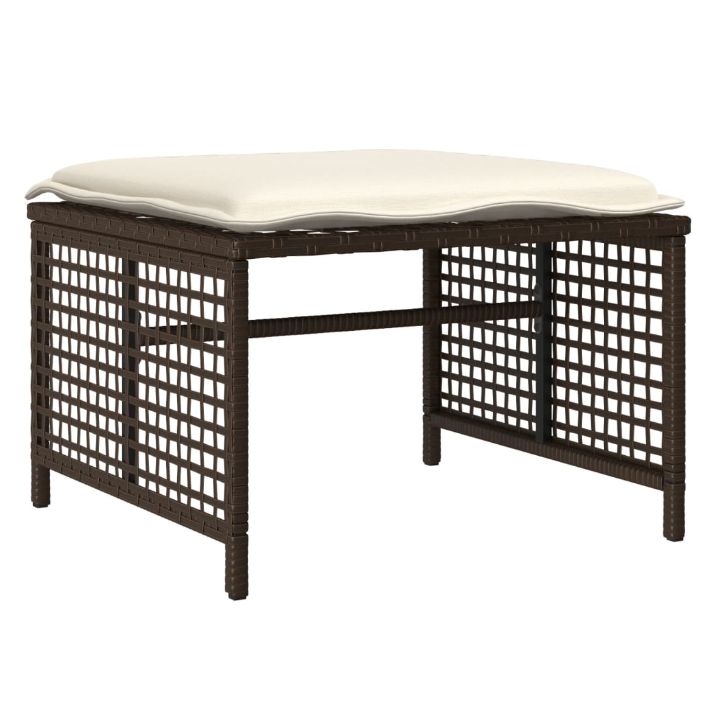 Set canapele de grădină cu perne, 4 piese maro poliratan/sticlă GartenMobel Dekor