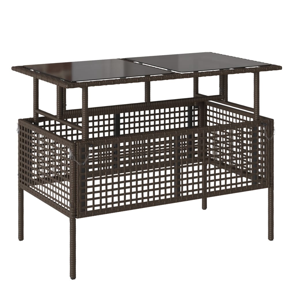 Set canapele de grădină cu perne, 4 piese maro poliratan/sticlă GartenMobel Dekor