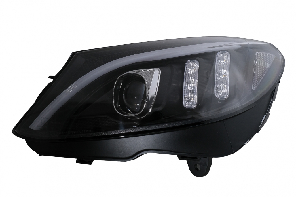 Faruri LED Mercedes C-Class W205 S205 A205 C205 (2014-2018) Negru Semnal Dinamic Secvential Performance AutoTuning