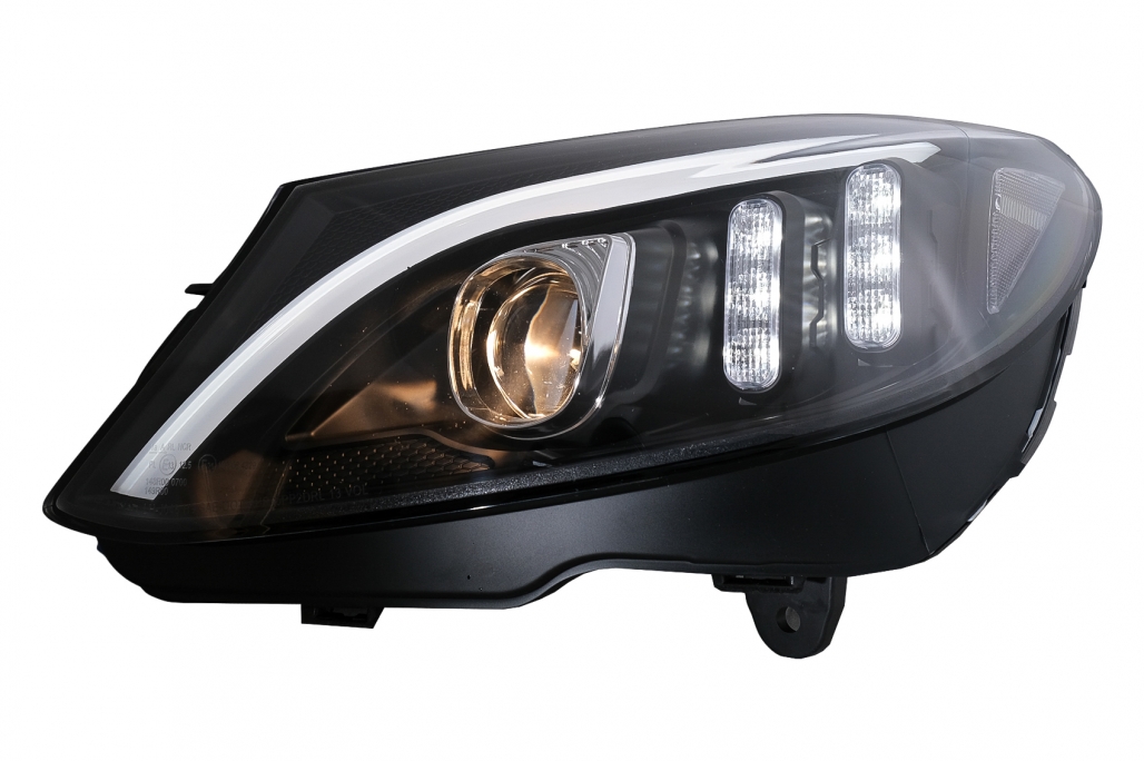 Faruri LED Mercedes C-Class W205 S205 A205 C205 (2014-2018) Negru Semnal Dinamic Secvential Performance AutoTuning