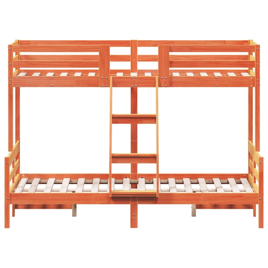 Pat supraetajat 90x200/120x200 cm maro ceruit lemn masiv de pin GartenMobel Dekor