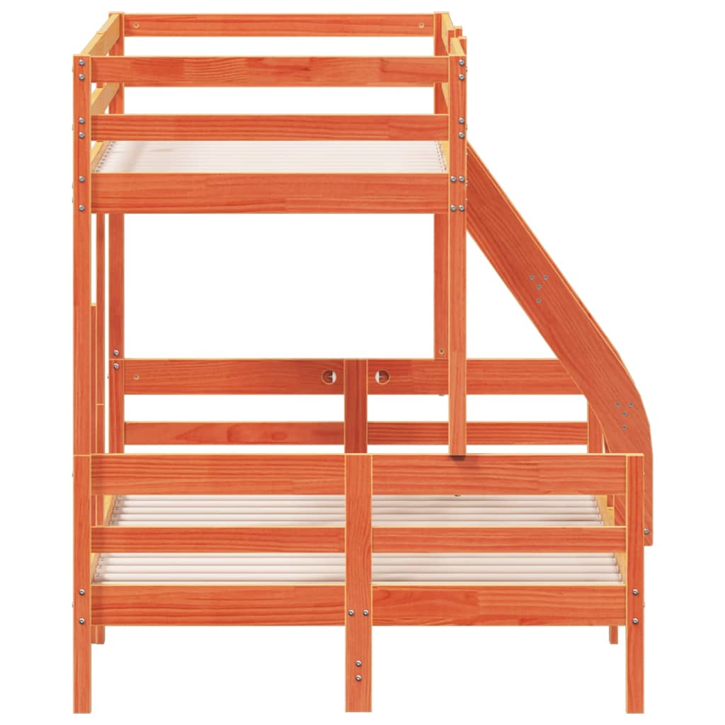 Pat supraetajat 90x200/120x200 cm maro ceruit lemn masiv de pin GartenMobel Dekor