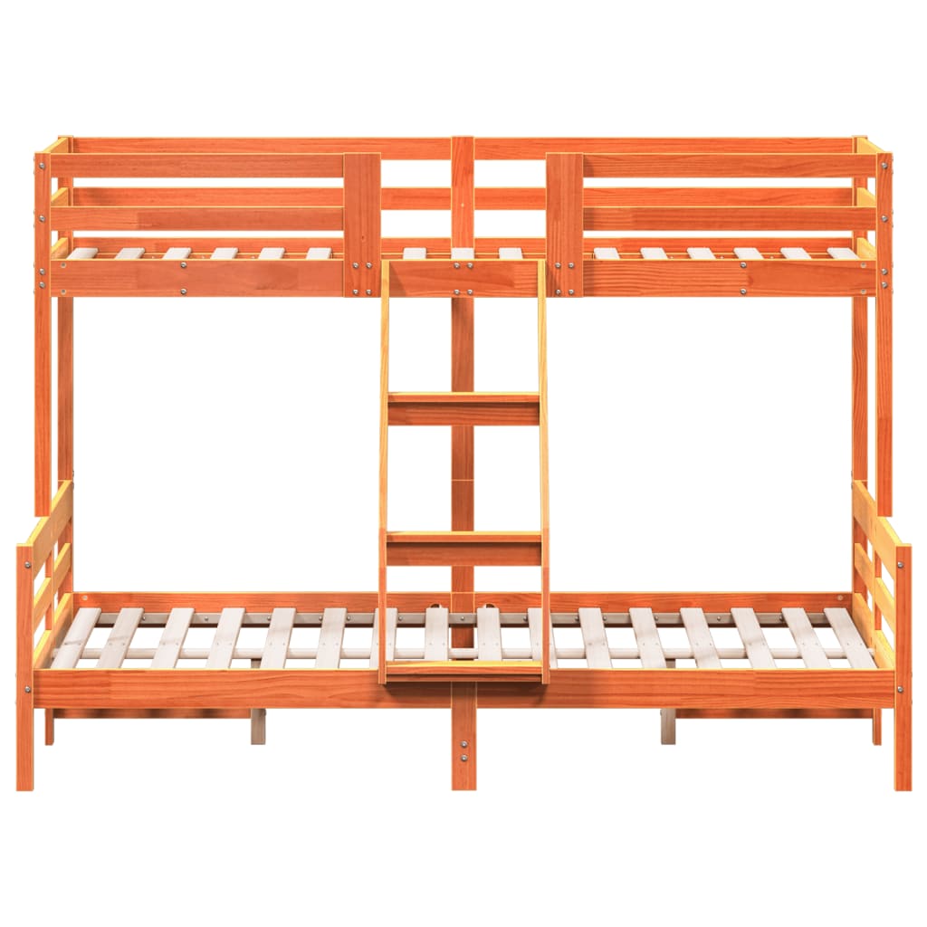 Pat supraetajat 90x200/140x200 cm maro ceruit lemn masiv de pin GartenMobel Dekor