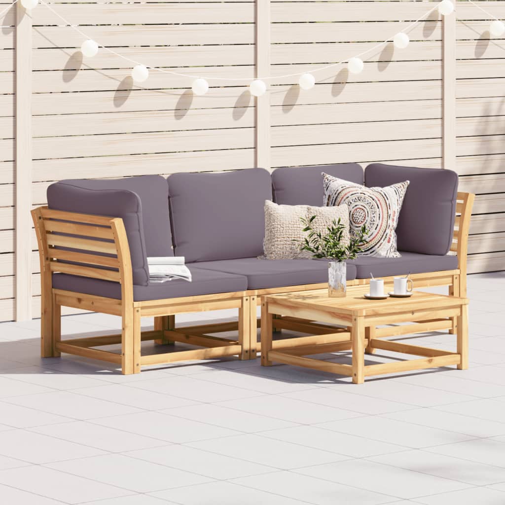 Set mobilier de grădină cu perne, 3 piese, lemn masiv acacia GartenMobel Dekor