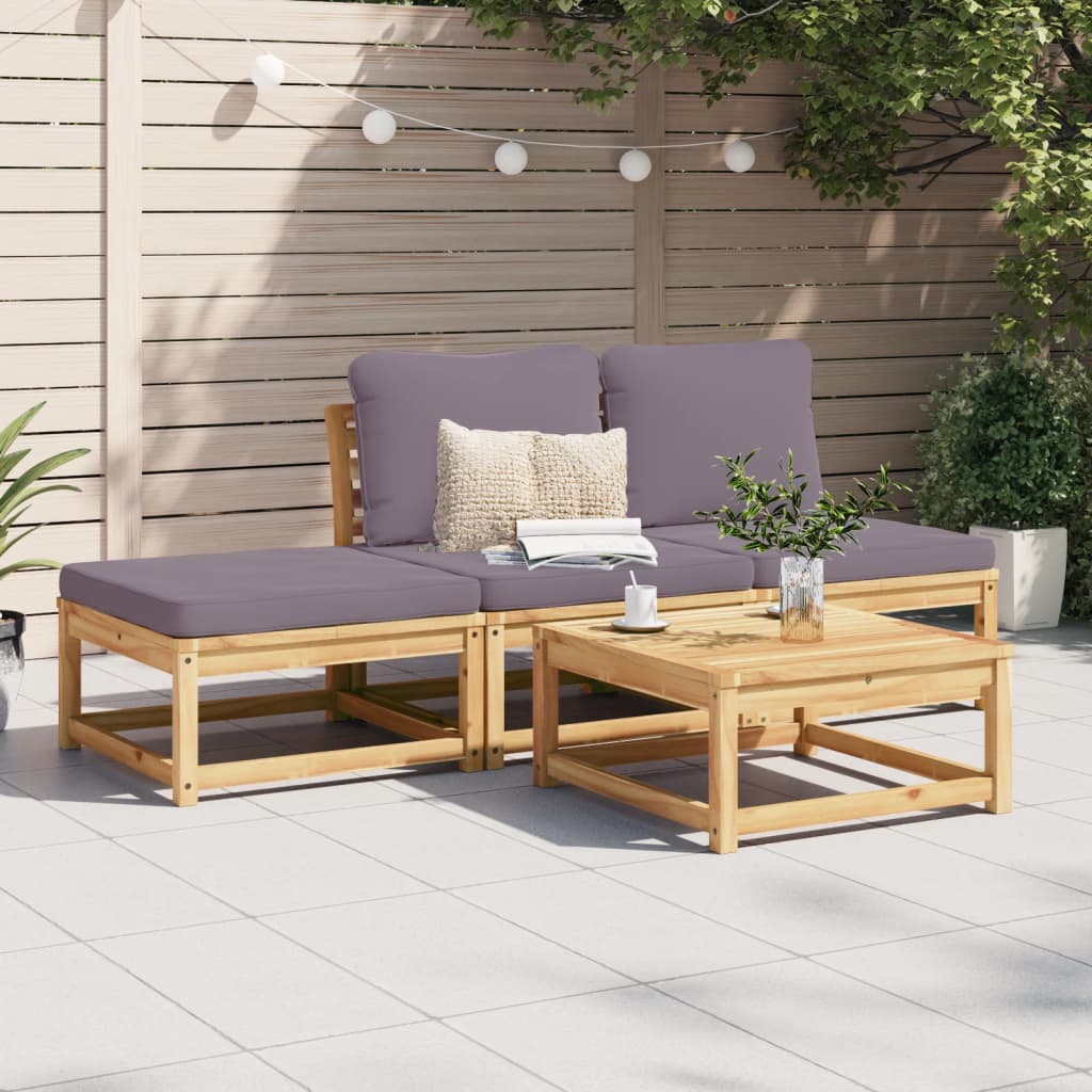 Set mobilier de grădină cu perne, 4 piese, lemn masiv de acacia GartenMobel Dekor