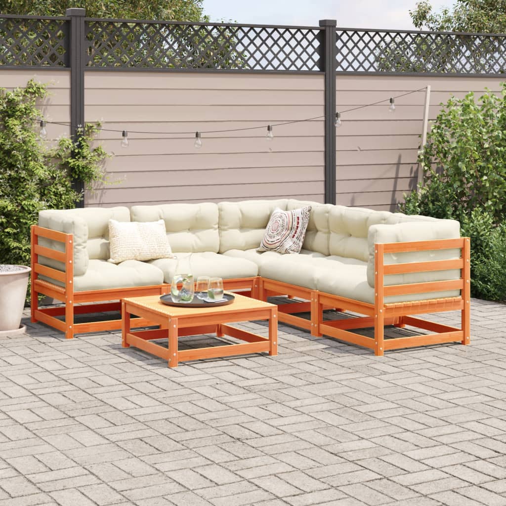 Set mobilier de grădină cu perne, 6 piese, lemn masiv de pin GartenMobel Dekor