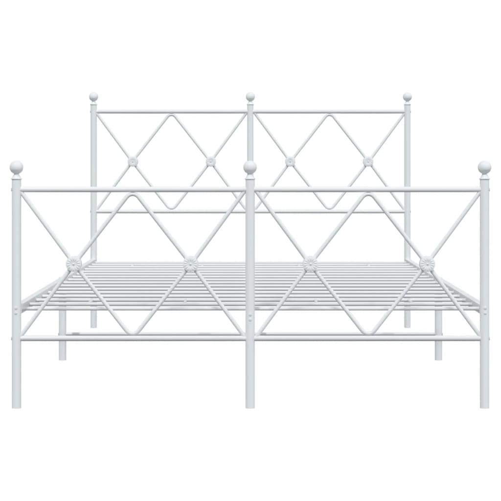 Cadru de pat metalic cu tăblie, alb, 120x200 cm GartenMobel Dekor