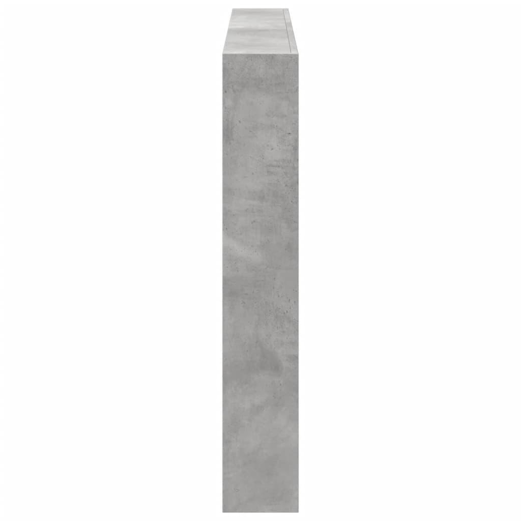 Tăblie de pat cu dulap și LED, gri beton, 160x17x102 cm GartenMobel Dekor