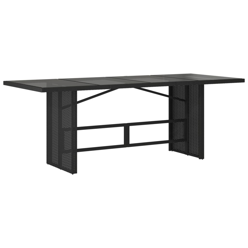 Set mobilier de grădină cu perne, 7 piese, negru, poliratan GartenMobel Dekor