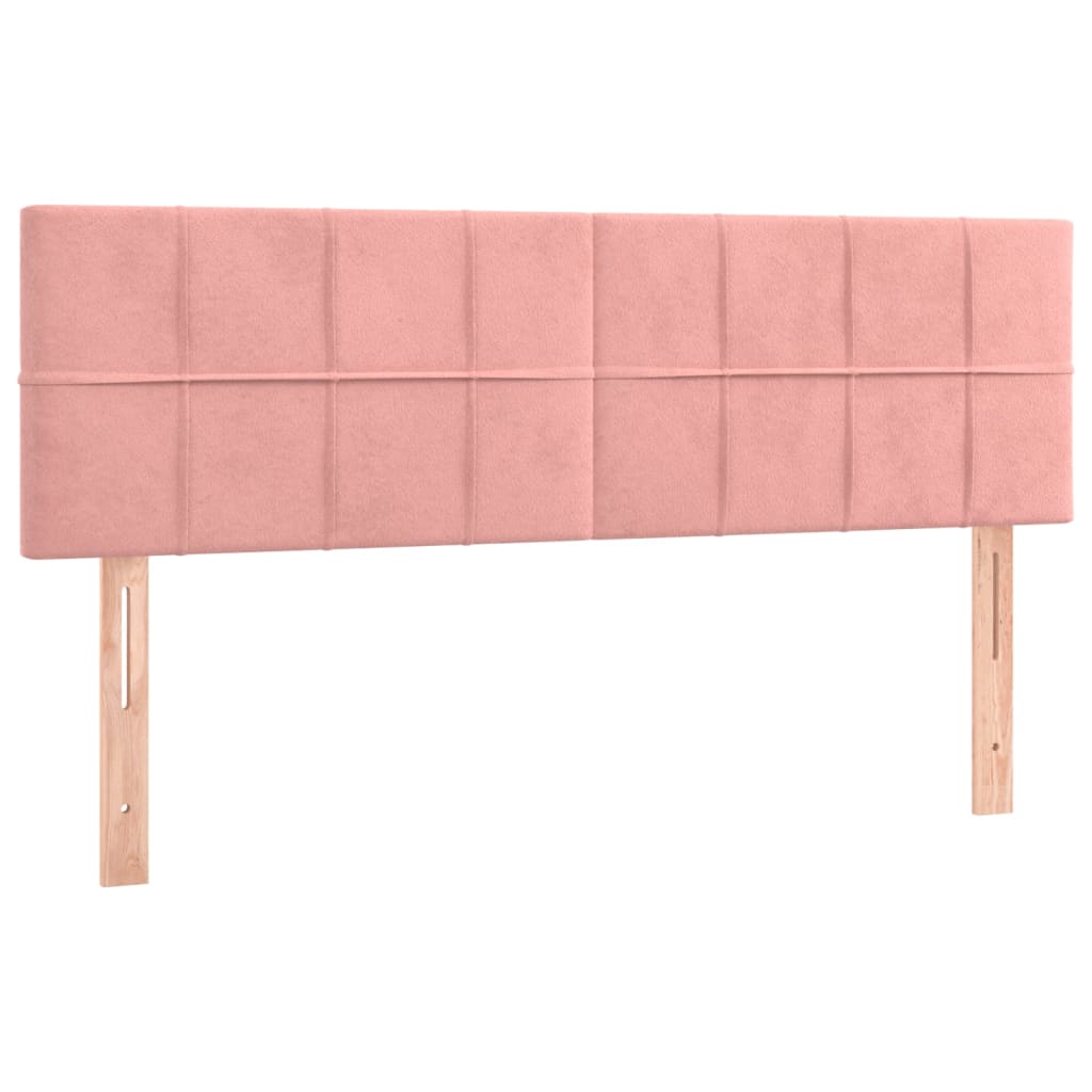 Pat box spring cu saltea, roz, 140x200 cm, catifea GartenMobel Dekor