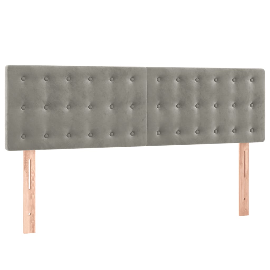 Pat box spring cu saltea, gri deschis, 140x200 cm, catifea GartenMobel Dekor