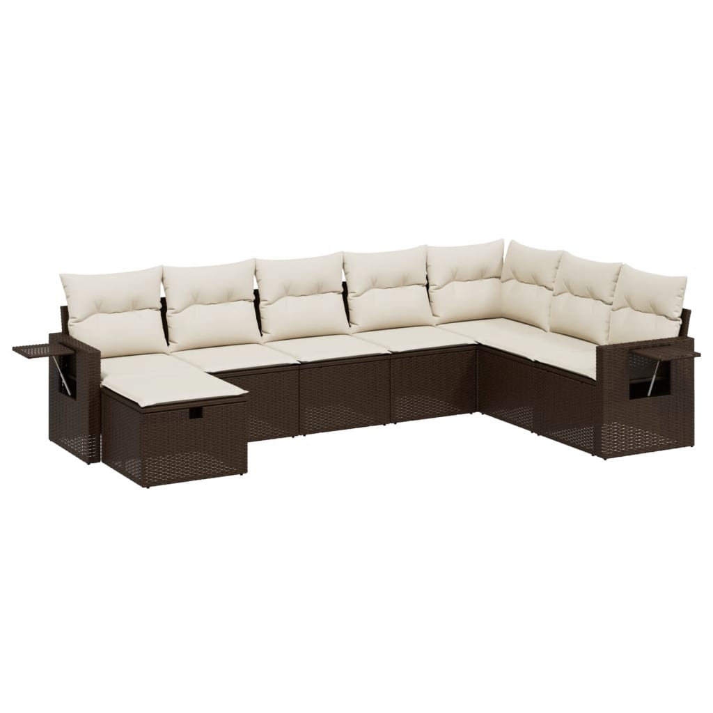 Set canapele de grădină cu perne, 8 piese, maro, poliratan GartenMobel Dekor