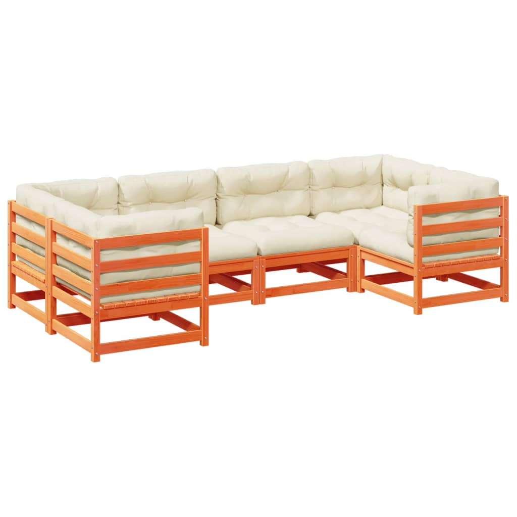 Set mobilier de grădină cu perne, 6 piese, lemn masiv de pin GartenMobel Dekor