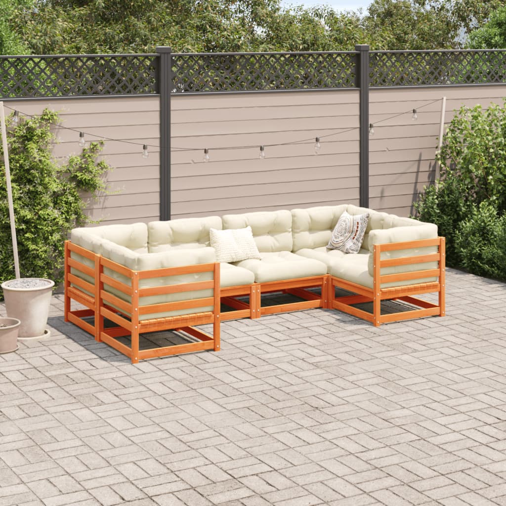 Set mobilier de grădină cu perne, 6 piese, lemn masiv de pin GartenMobel Dekor