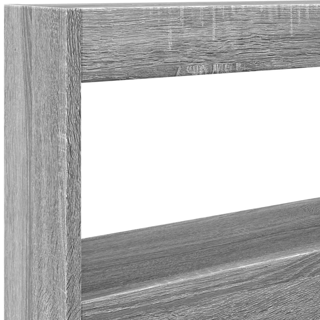 Tăblie de pat cu dulap și LED, gri sonoma, 100x17x102 cm GartenMobel Dekor