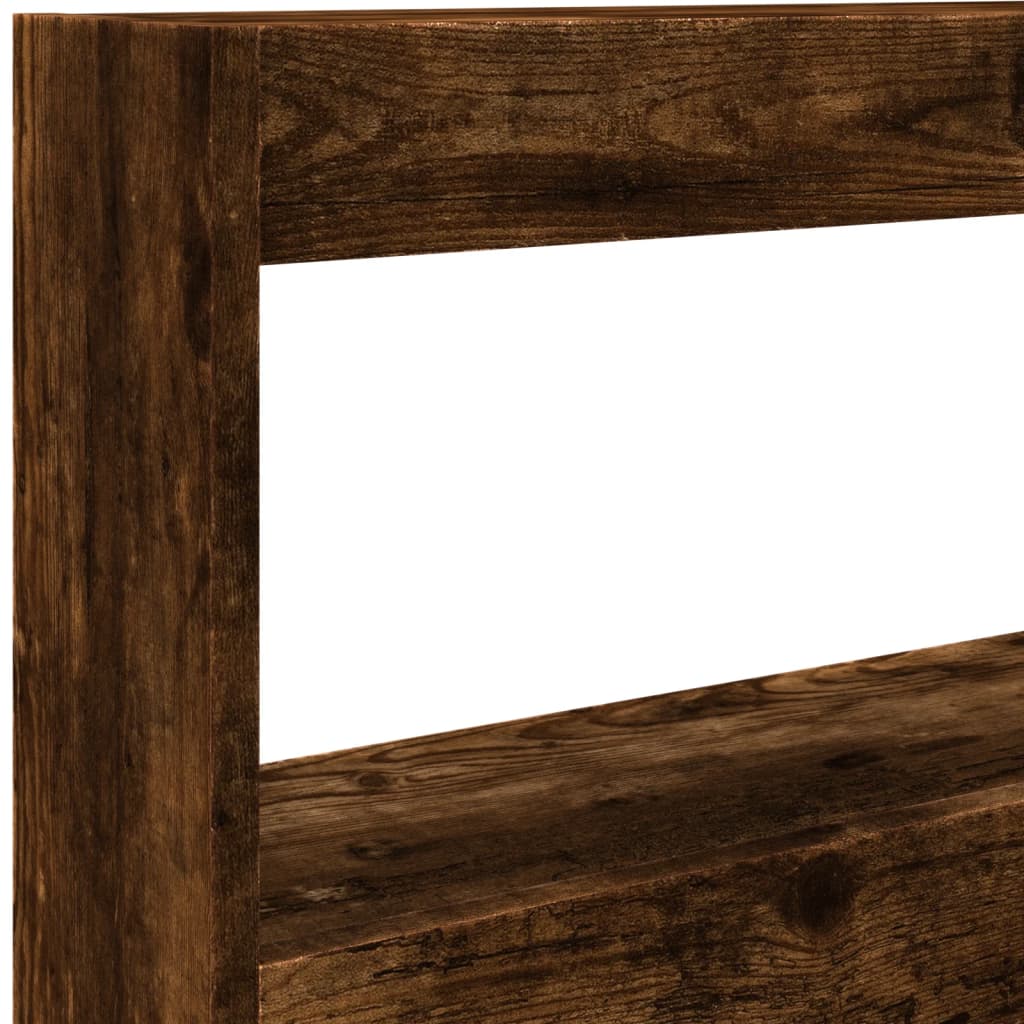 Tăblie de pat cu dulap și LED, stejar fumuriu, 100x17x102 cm GartenMobel Dekor