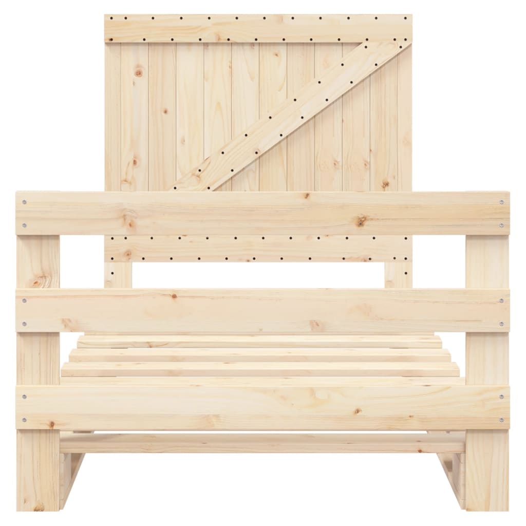Cadru de pat cu tăblie, 100x200 cm, lemn masiv de pin GartenMobel Dekor