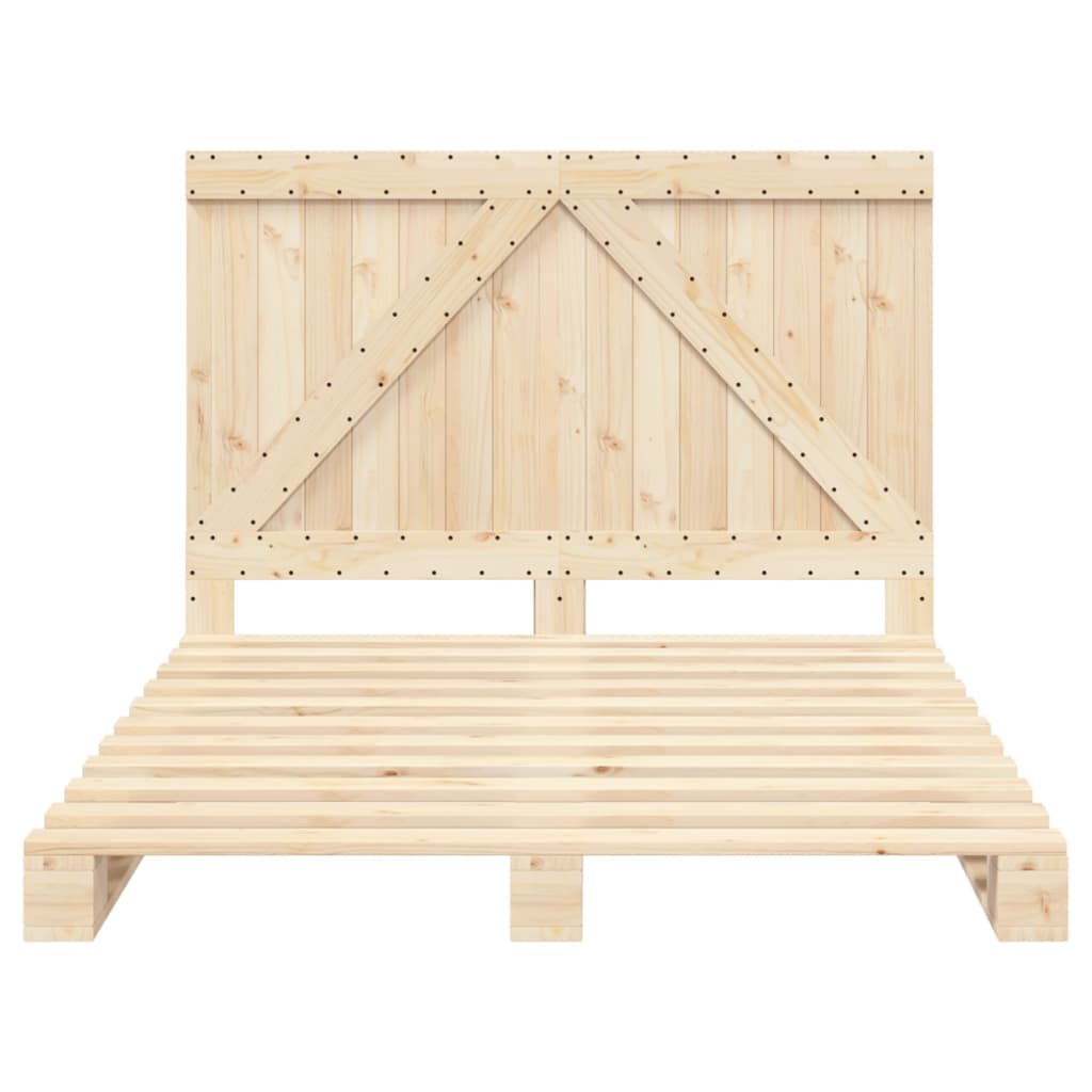 Cadru de pat cu tăblie, 140x200 cm, lemn masiv de pin GartenMobel Dekor