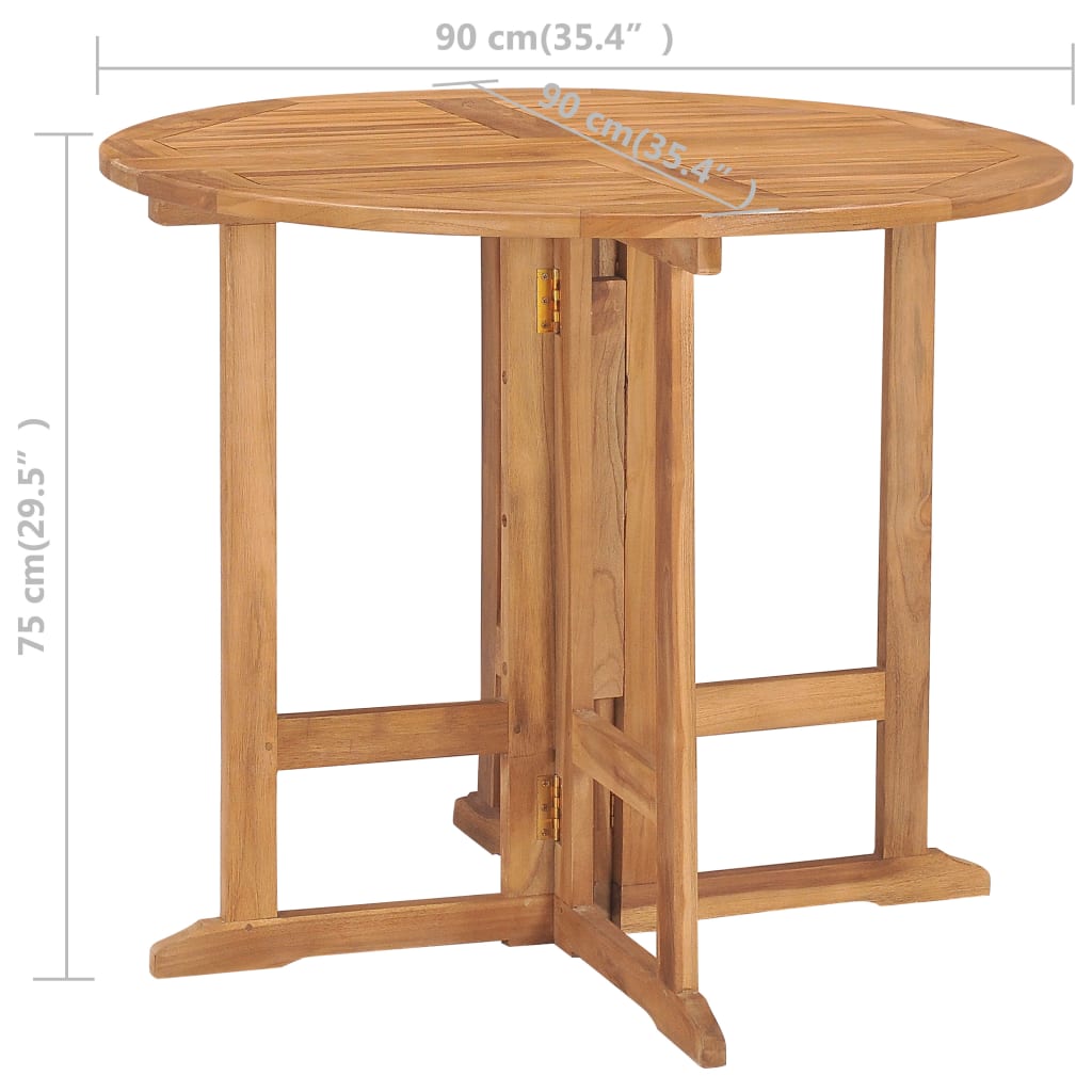 Set mobilier de exterior pliabil, 5 piese, lemn masiv de tec GartenMobel Dekor