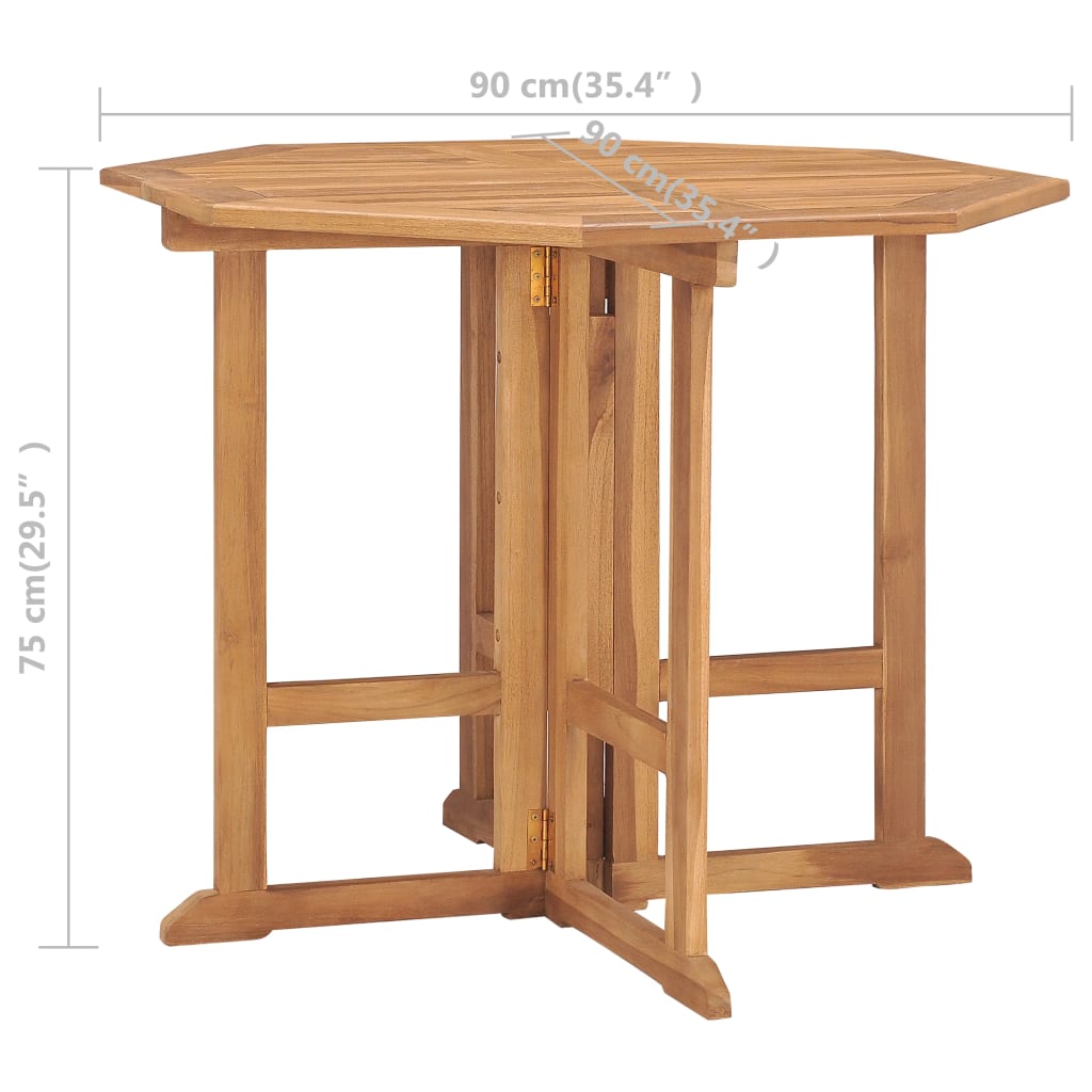 Set mobilier de exterior pliabil, 5 piese, lemn masiv de tec GartenMobel Dekor