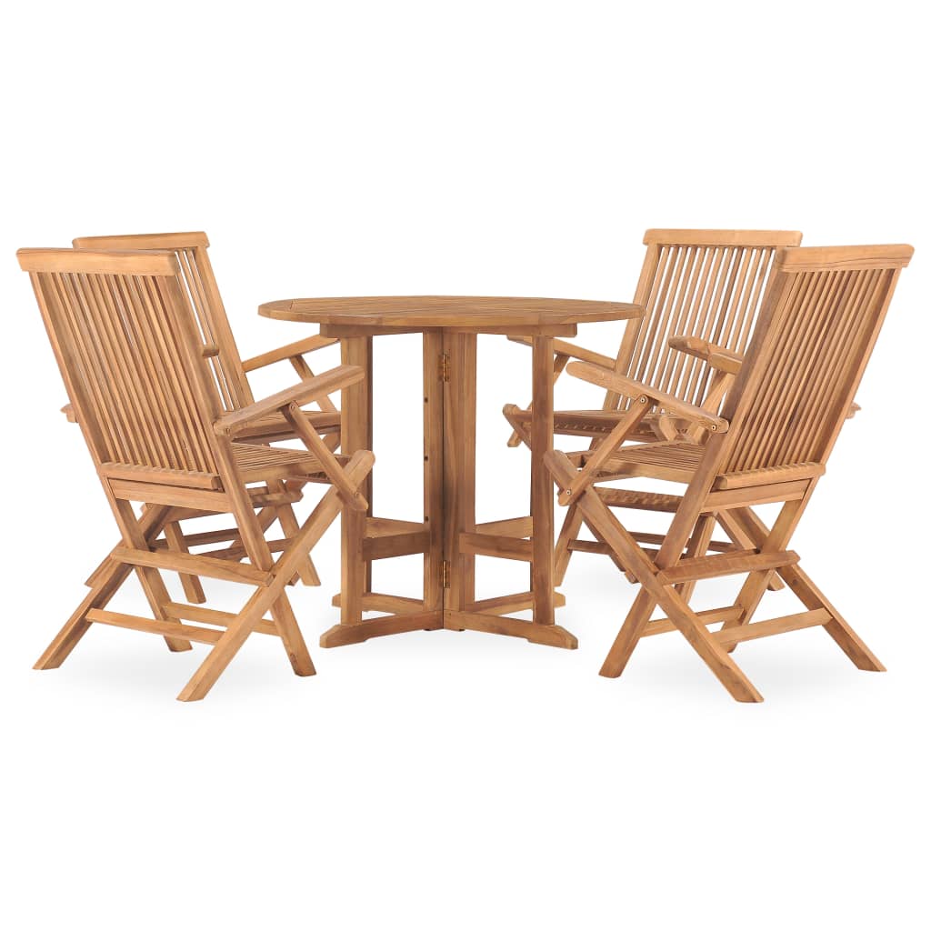 Set mobilier de exterior pliabil, 5 piese, lemn masiv de tec GartenMobel Dekor