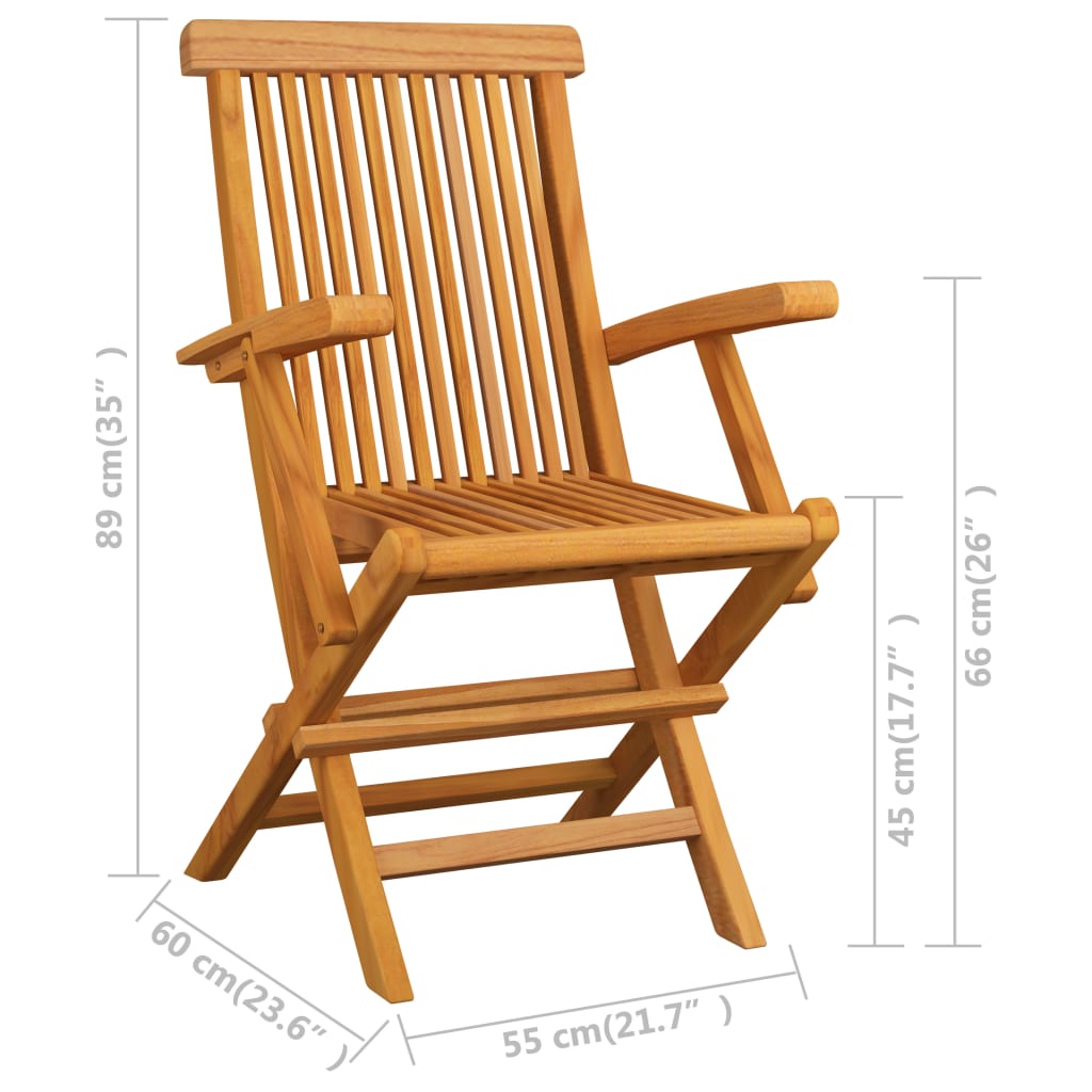 Set mobilier de exterior pliabil, 5 piese, lemn masiv de tec GartenMobel Dekor
