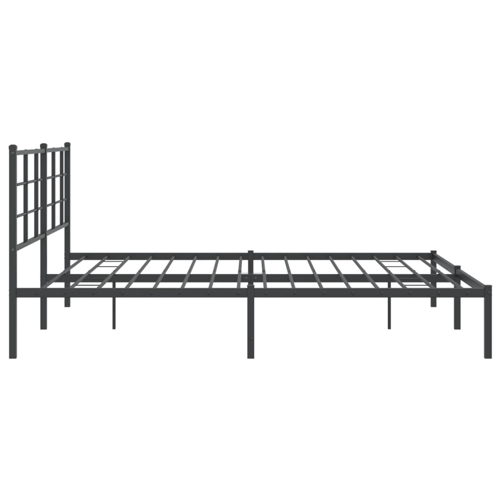 Cadru de pat metalic cu tăblie, negru, 183x213 cm GartenMobel Dekor