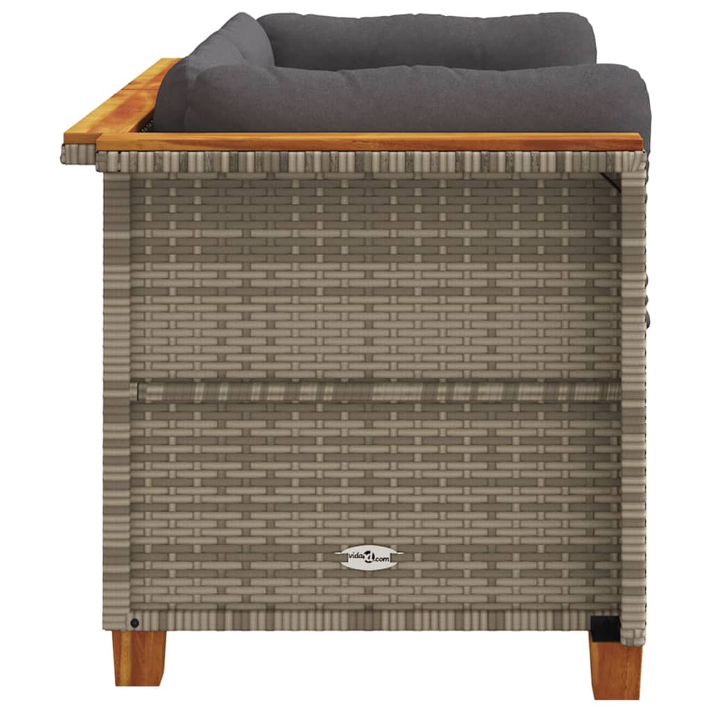 Canapele de colț de grădină cu perne, 2 buc., gri, poliratan GartenMobel Dekor