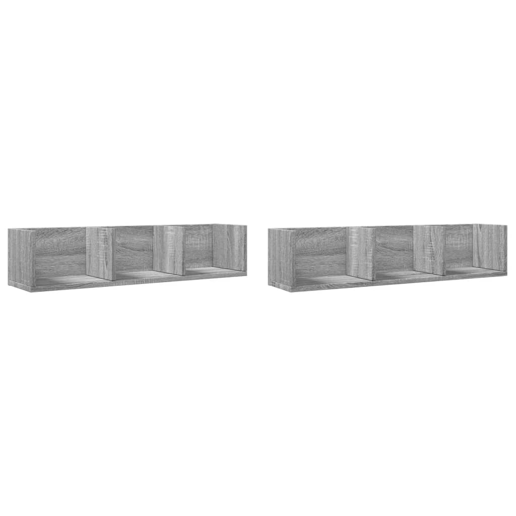 Dulapuri perete 2 buc., gri sonoma 75x18x16,5 cm lemn prelucrat GartenMobel Dekor