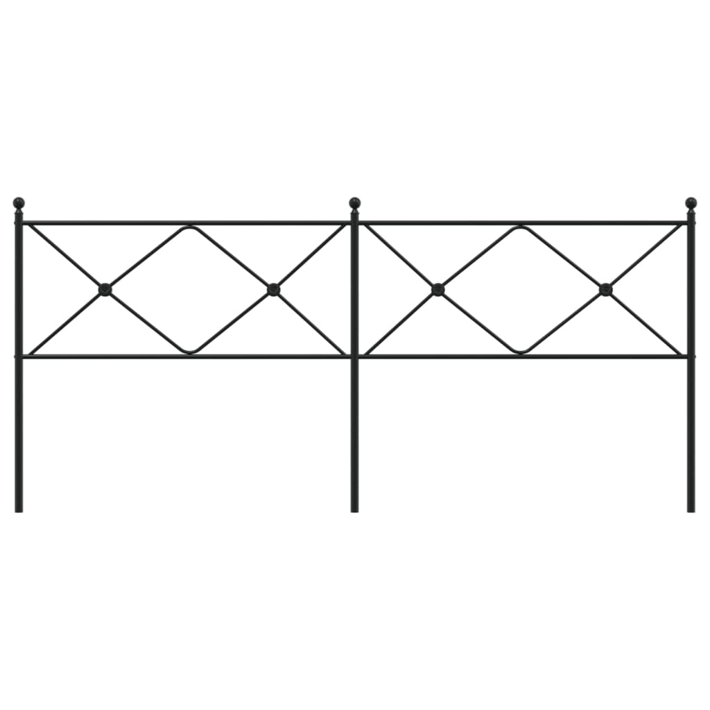 Tăblie de pat metalică, negru, 200 cm GartenMobel Dekor
