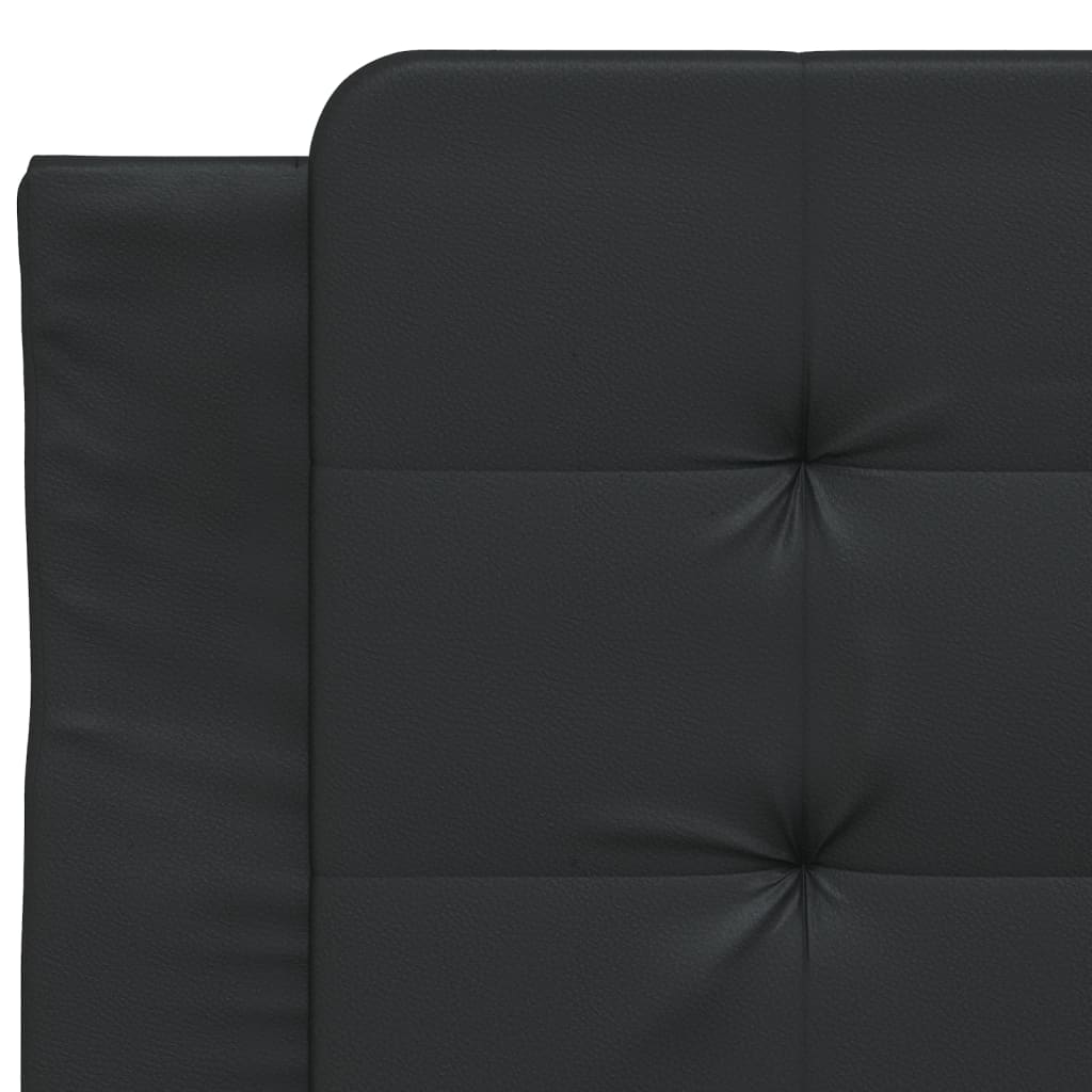 Pat continental cu saltea, negru, 80x200 cm, piele ecologică GartenMobel Dekor