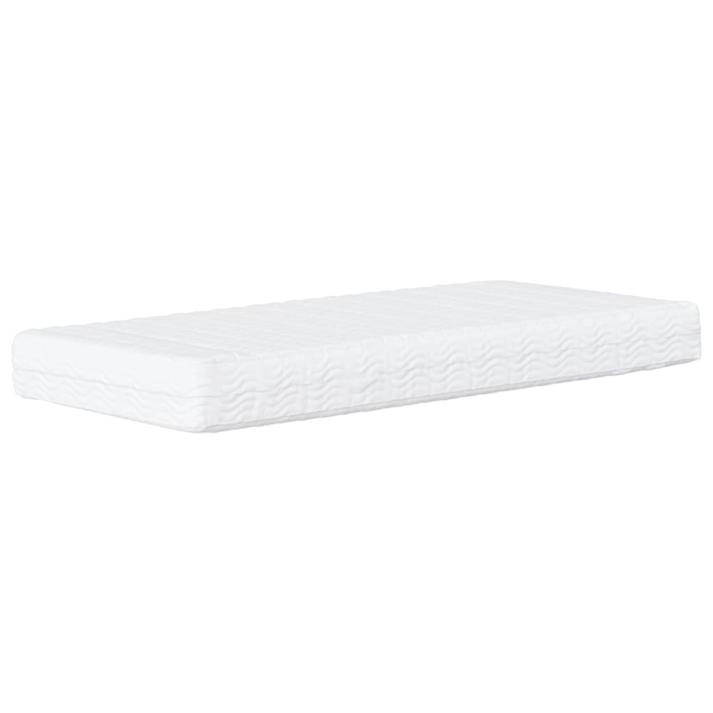 Pat cu saltea, alb, 90x190 cm, piele ecologică GartenMobel Dekor