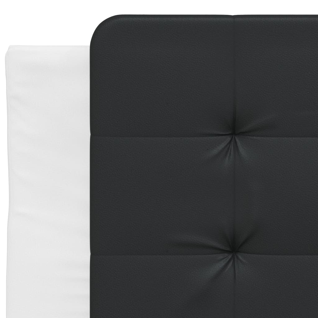 Pat cu saltea, alb și negru, 90x200 cm, piele ecologică GartenMobel Dekor