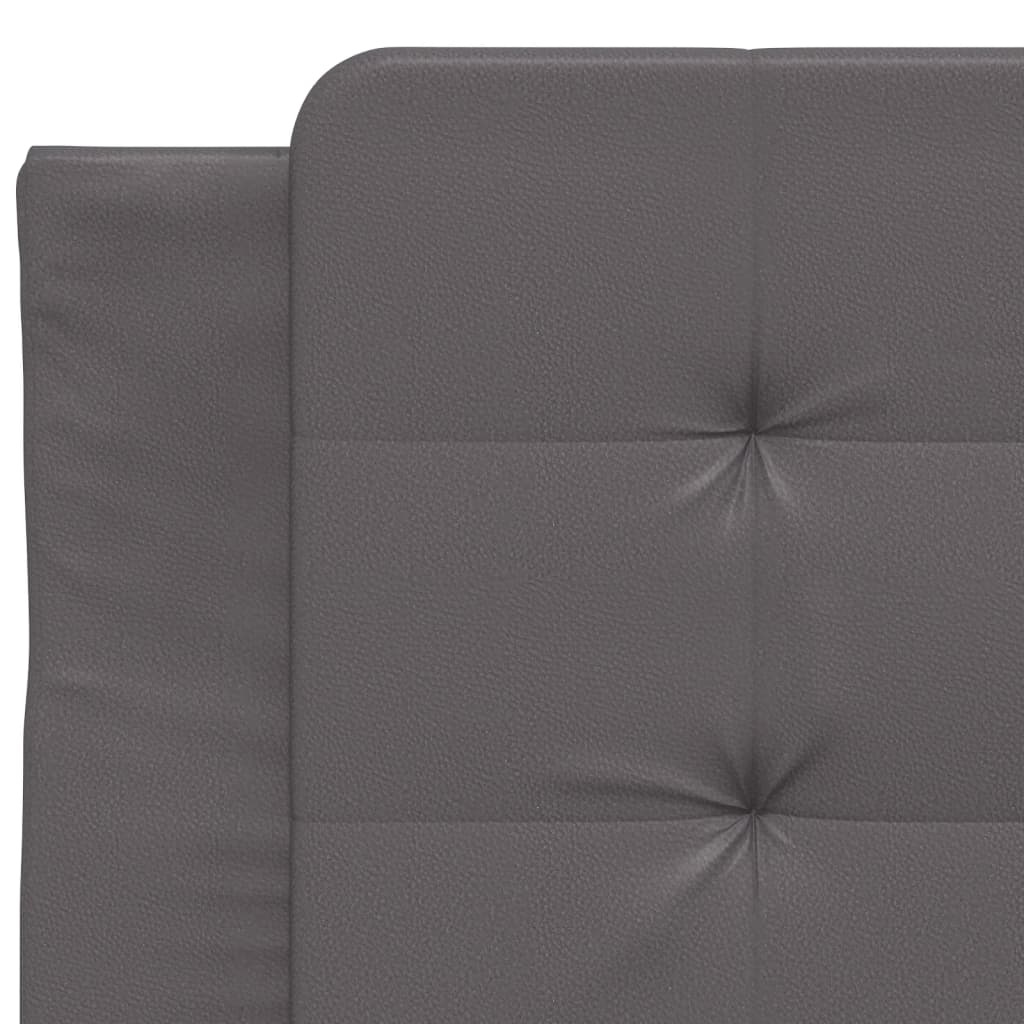 Pat cu saltea, gri, 90x190 cm, piele ecologică GartenMobel Dekor
