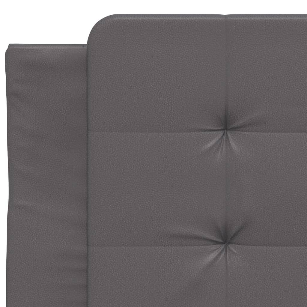 Pat cu saltea, gri, 90x200 cm, piele ecologică GartenMobel Dekor