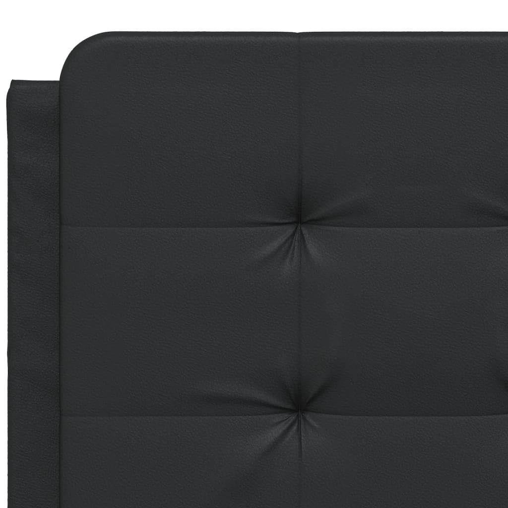 Pat cu saltea, negru, 140x190 cm, piele ecologică GartenMobel Dekor